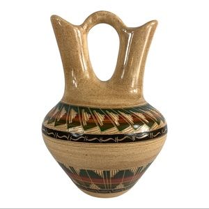 Native American Navajo Etched Wedding Vase Signed